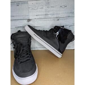 Supra Spectre Kondor Black Suede Patent Leather Boot Sneakers Men's Size 11.5